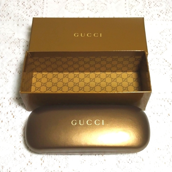 Gucci Accessories - Gucci eyeglass hard case, box, brown and gold Authentic
